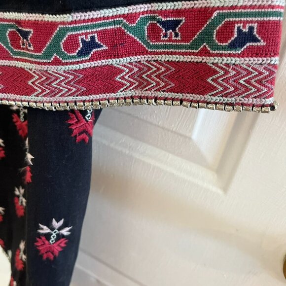 Ulla Johnson Black Aztec Embroidered Intricate Beaded Bohemian Dress Sz 0P - Picture 15 of 16